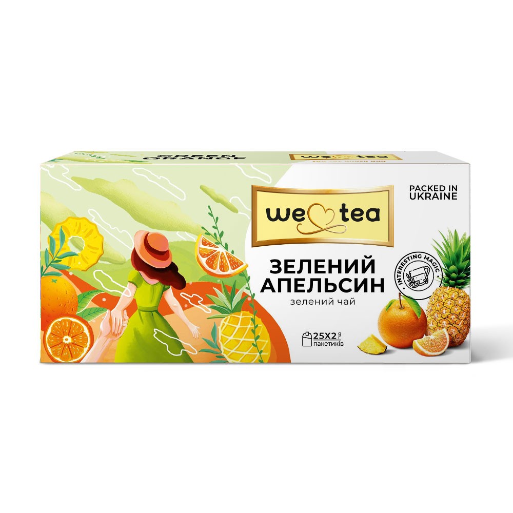 Чай цейлонський зелений We Tea Зелений апельсин 25 пакетів