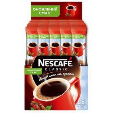 Кофе Nescafe Classic в стиках 25 штук по 2 грамма