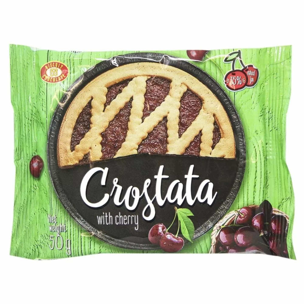 Пирог песочный Бисквит-шоколад вишня Crostata 50 грамм