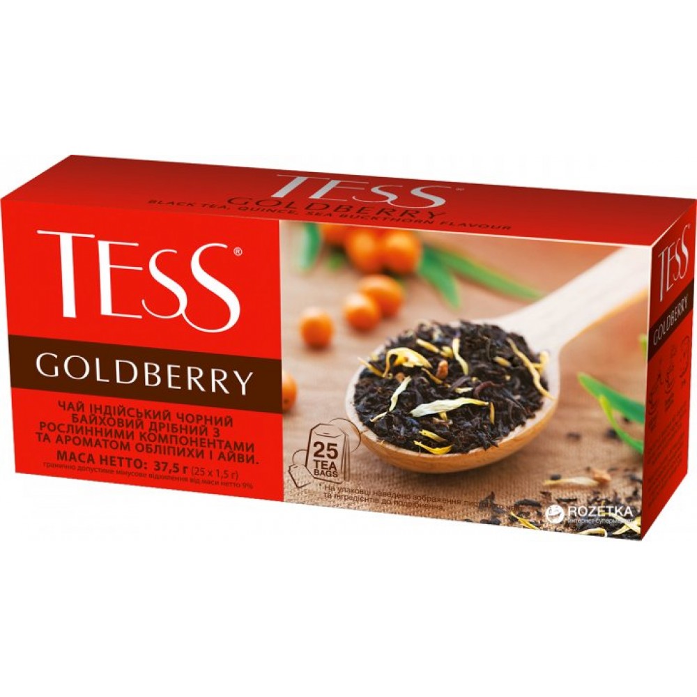 Чай черный пакетированный TESS Goldberry 25 x 1.5 г