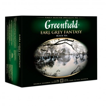 Чай "Greenfield" Earl Grey 50 пакетов, картонная упаковка
