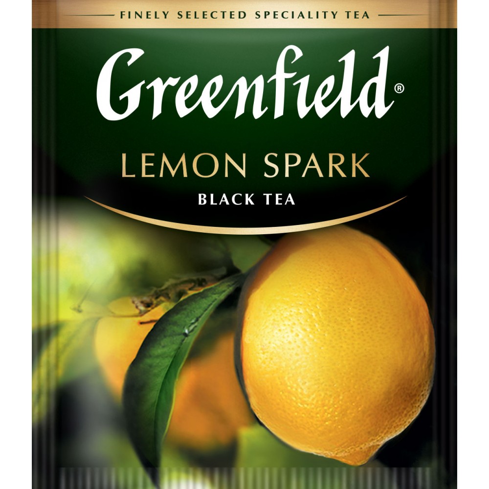 Чай черный ароматизированный Greenfield Lemon Spark, 100 пакетов
