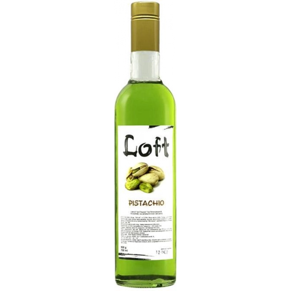 Сироп LOFT Фисташка 700 мл в стеклянной бутылке.