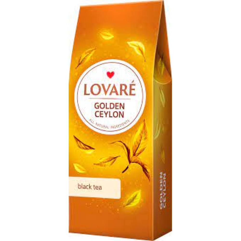 Чай чорний цейлонський середньолистовий Lovare Golden Ceylon 80 грам