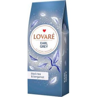 Чай чорний цейлонський Lovare листовий з натуральною олією бергамота Earl Grey 80 грам