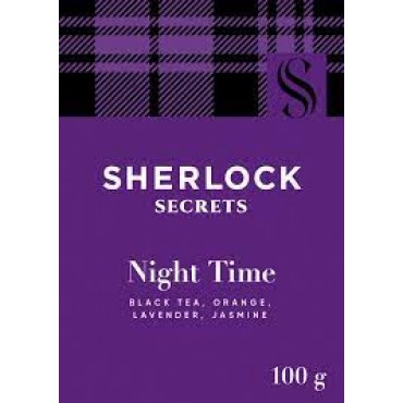 Чай Sherlock Secrets "Night Time" черный листовой с цедрой апельсина, цветами лаванды и жасмина 100 г