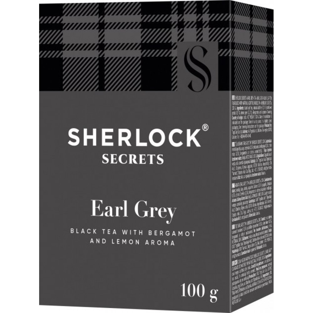 Чай Sherlock Secrets «Earl Grey» черный листовой с ароматом бергамота и лимона 100 г