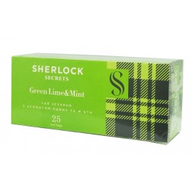 Чай Sherlock Secrets Green Lime & Mint зеленый со вкусом лайма и мяты 25 пакетов, 50 грамм