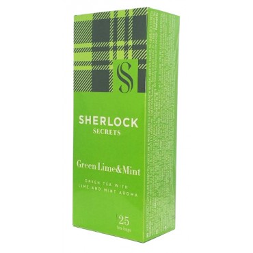 Чай Sherlock Secrets Green Lime & Mint зеленый со вкусом лайма и мяты 25 пакетов, 50 грамм