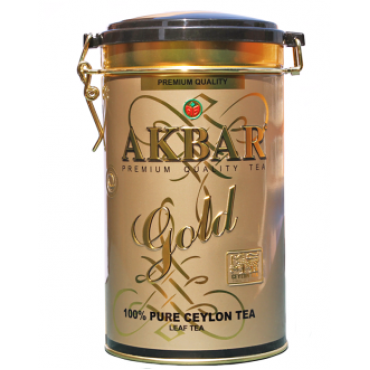 Чай Akbar Gold чорний листовий 225 грам у банці