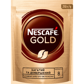 Кофе Nescafe Gold растворимый 210 грамм м/у