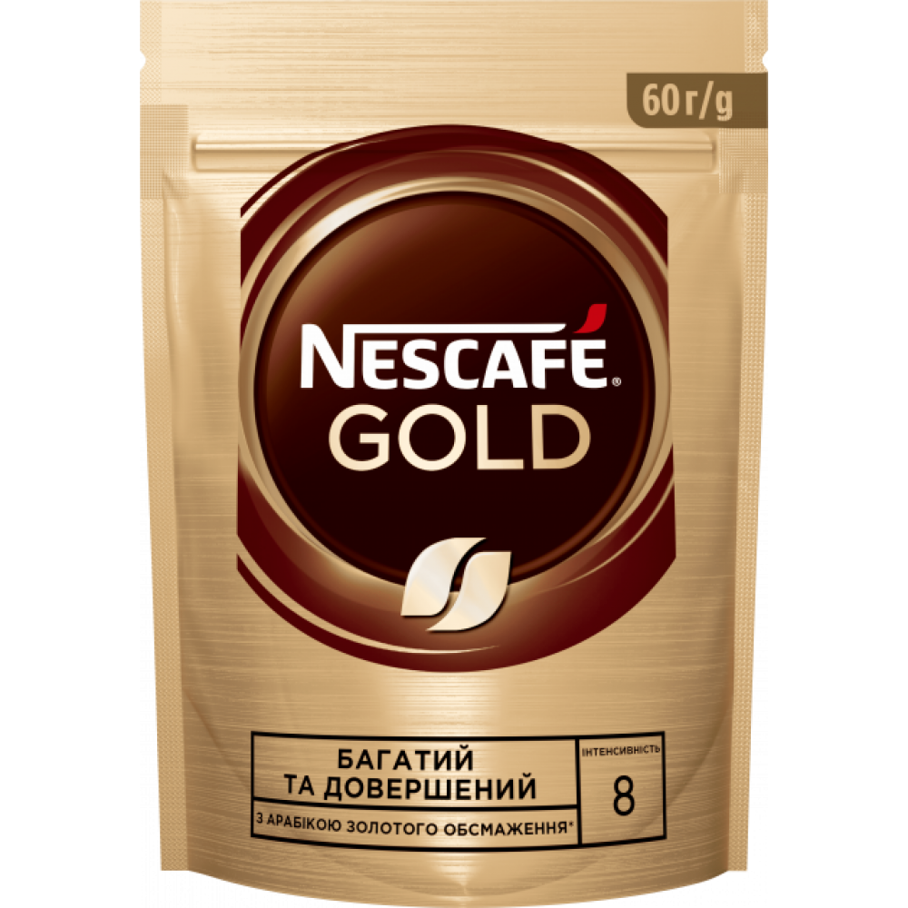 Кофе Nescafe Gold растворимый 60 грамм м/у