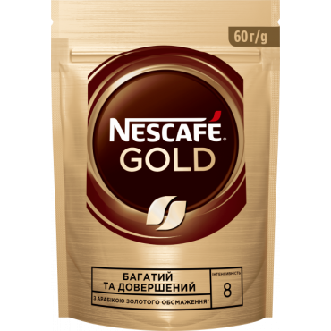 Кофе Nescafe Gold растворимый 60 грамм м/у