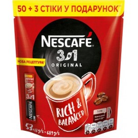 Напиток кофейный NESCAFE 3-в-1 Original растворимый в стиках 53 шт х 13 г