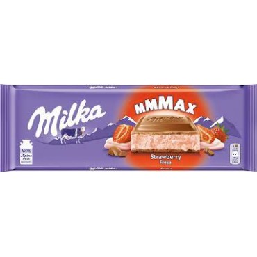 Шоколад Milka молочный с клубничной начинкой 300 грамм