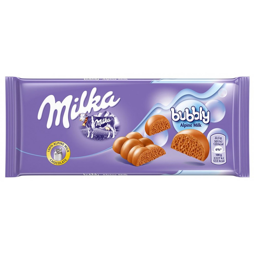 Шоколад Milka Bubbly Alpine Milk 90 грам