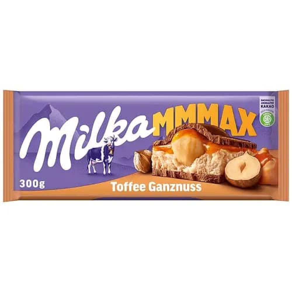 Шоколад MILKA Max Toffee Whole Nuts Ірис Фундук 300 грам