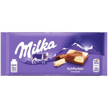 Шоколад молочный Milka с альпийским молоком и белым шоколадом 100 грамм