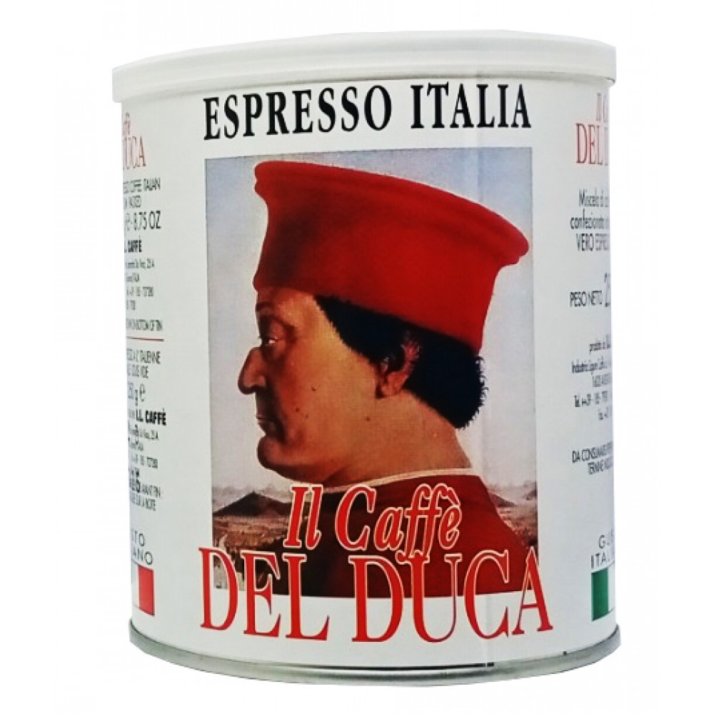 Кофе Del Duca 250 грамм Espresso Italia (белая) молотый ж/б