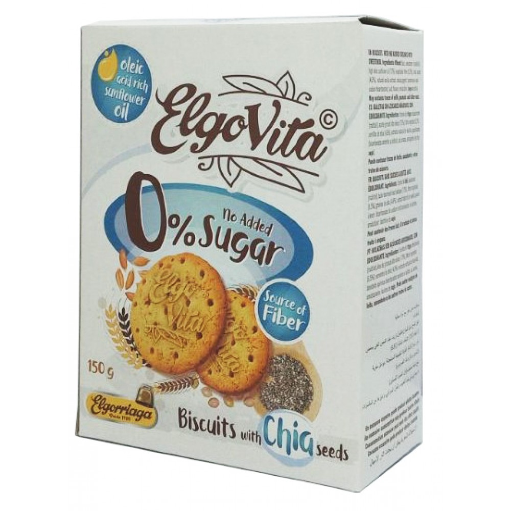 Печиво без цукру з чіа Elgorriaga Elgo Vita 0% Sugar Chia 150 грам