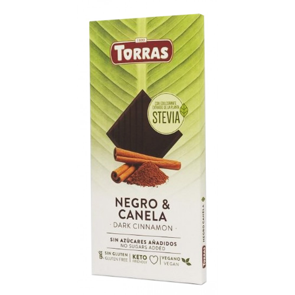 Шоколад Torras Stevia з корицею зі стевією без цукру та глютену 125 грам