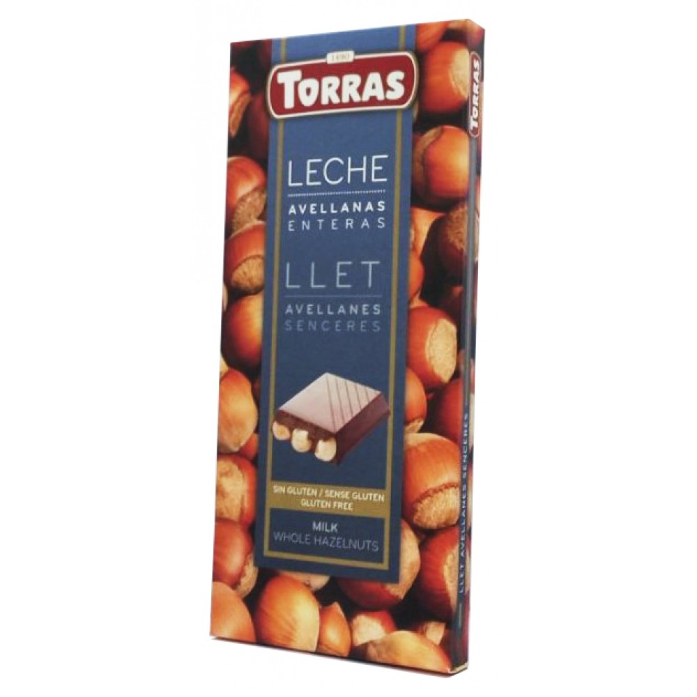 Шоколад Torras молочний із фундуком 150 грам