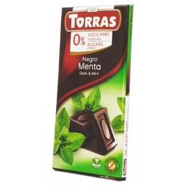 Шоколад черный без сахара и глютена Torras с мятой 52% 75 грамм