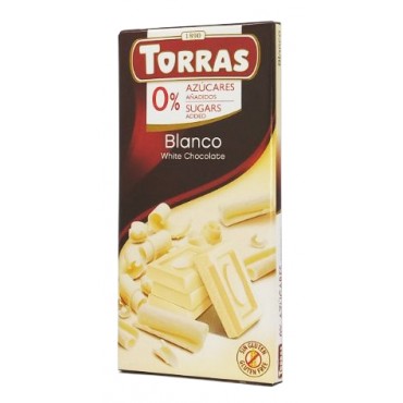 Шоколад Torras белый без сахара и глютена 75 грамм