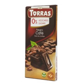 Шоколад Torras черный с кофе без сахара и глютена 75 грамм