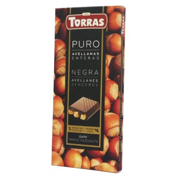 Шоколад Torras черный с фундуком 150 грамм