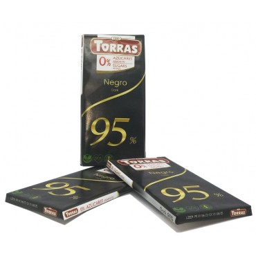 Шоколад Torras черный 95% какао без сахара и глютена 75 грамм