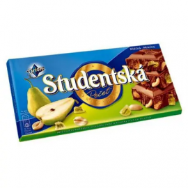 Studentska шоколад с арахисом, желейными кусочками и кусочками груши 180 грамм