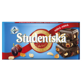 Studentska шоколад чорний з родзинками, горіхами та желе, 180 грам