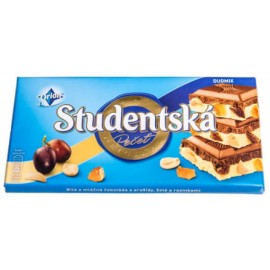Studentska шоколад Pecet Duomix bila/mlecna Студентська 180 грамм