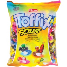 Упаковка жувальних цукерок Elvan Toffix Sour Mix 1 кг