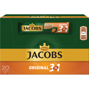 Кава "Jacobs" Monarch original 3 в 1, 20 стіків по 15,2 грама