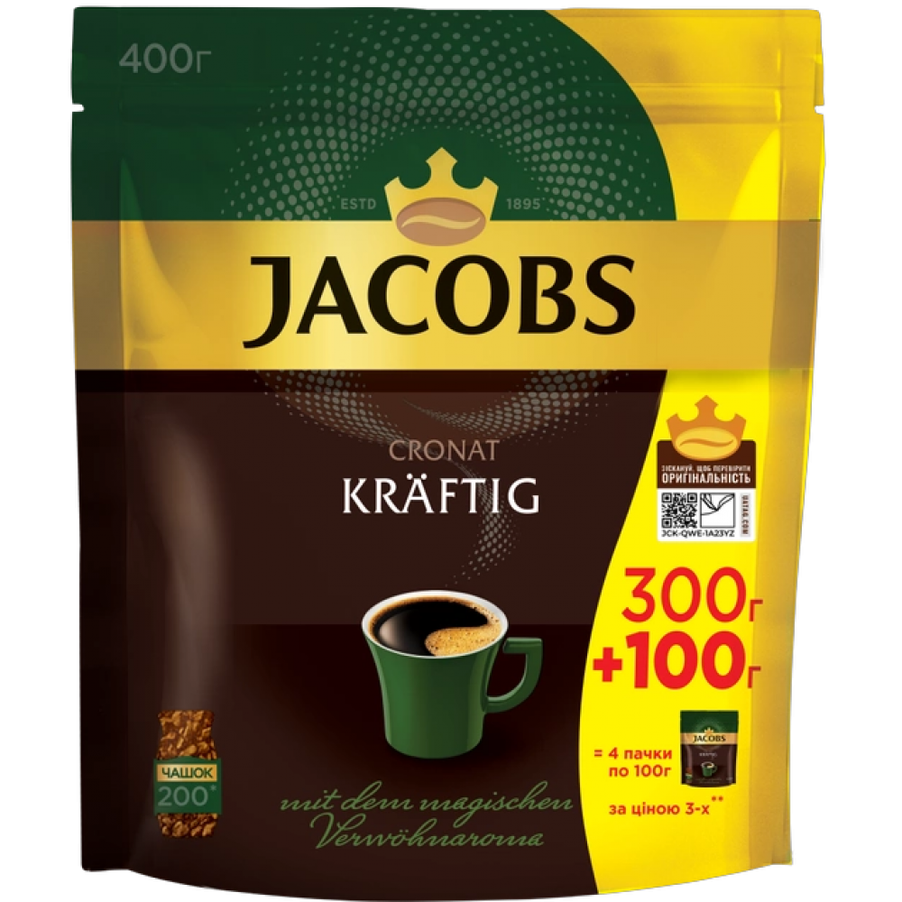 Кава розчинна Jacobs Cronat Kraftig 400 грам