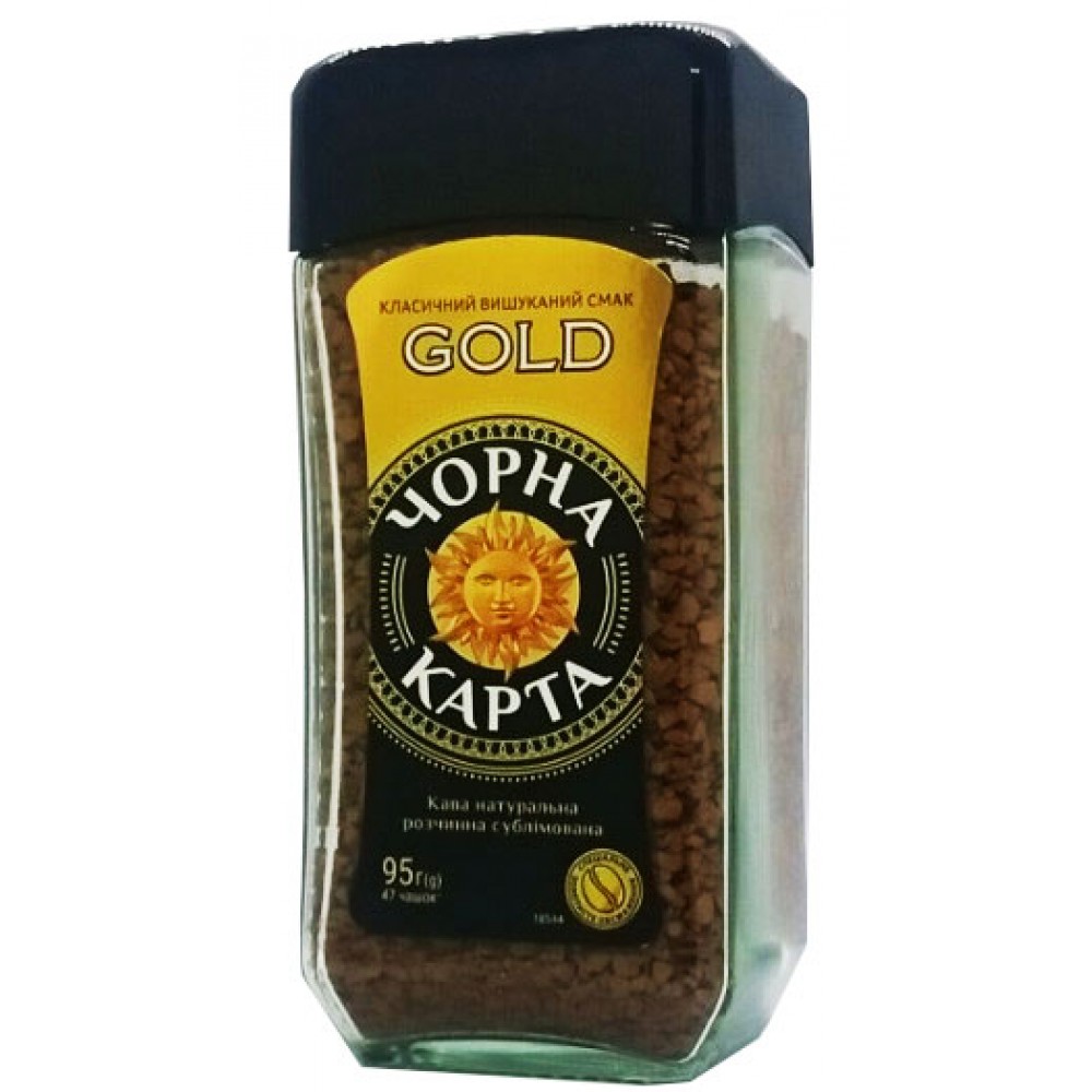 Кава розчинна Чорна Карта Gold 95 грам