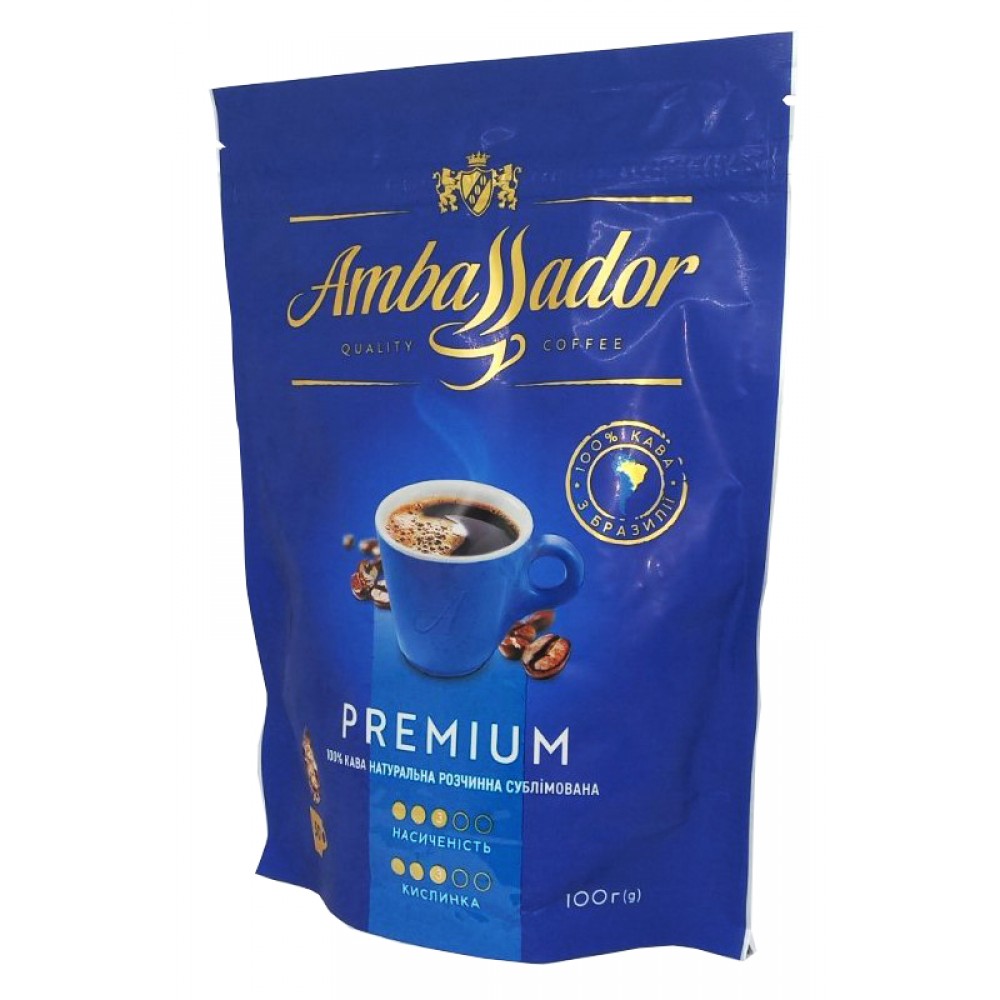 Кофе Растворимый Ambassador Premium 100 Грамм Эконом Пакет