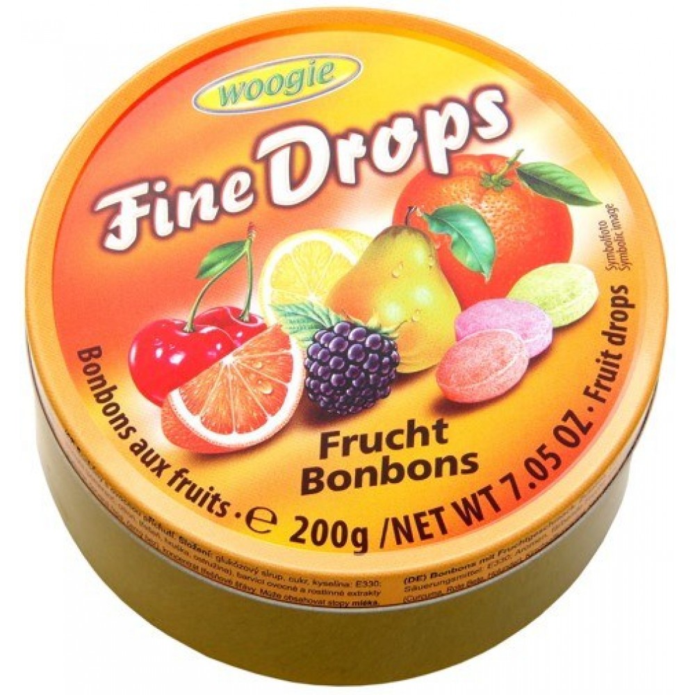 Леденцы "Woogie" Fine Drops 200 грамм фруктовое ассорти
