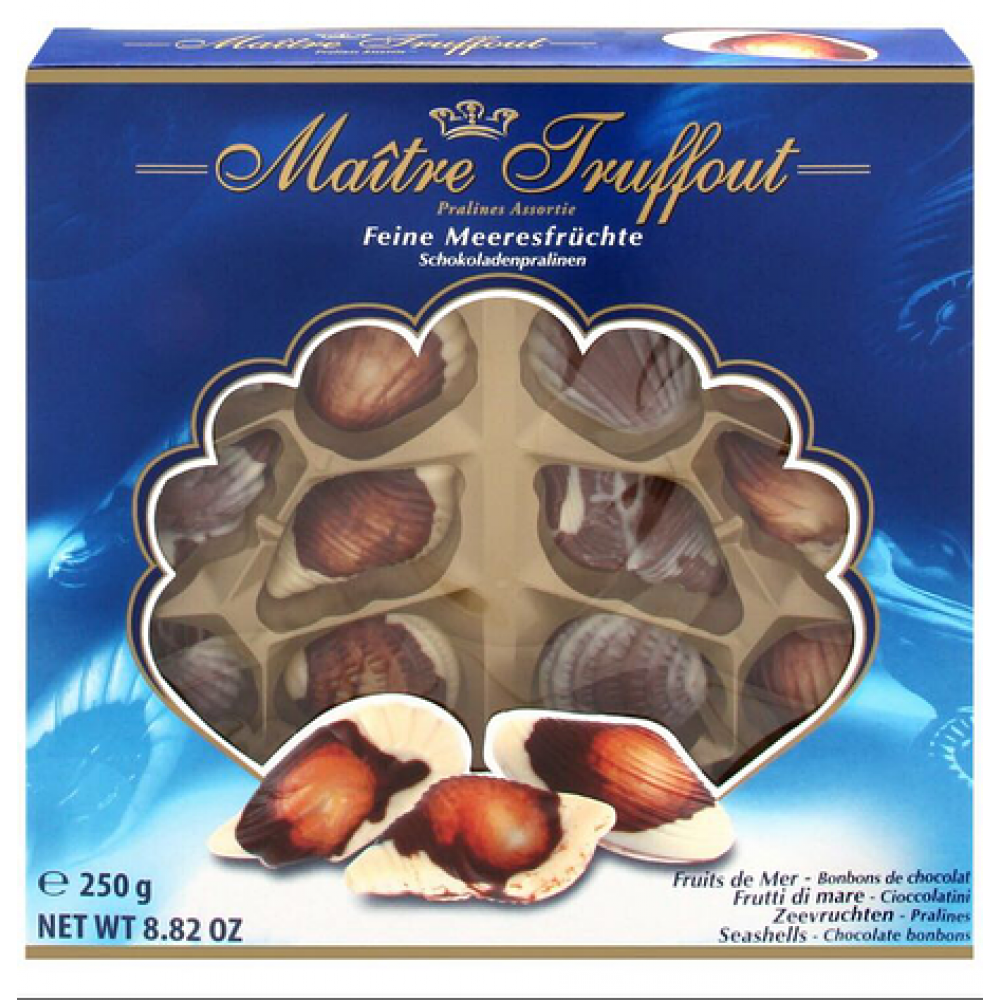 Maitre Truffout Цукерки шоколадні (МЕТР ТРЮФФО) Дари моря 250г (Бельгія) блакитні