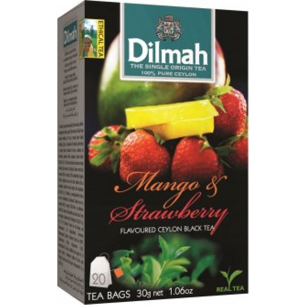 Чай чорний пакетований Dilmah Манго та полуниця 1.5 г х 20 шт