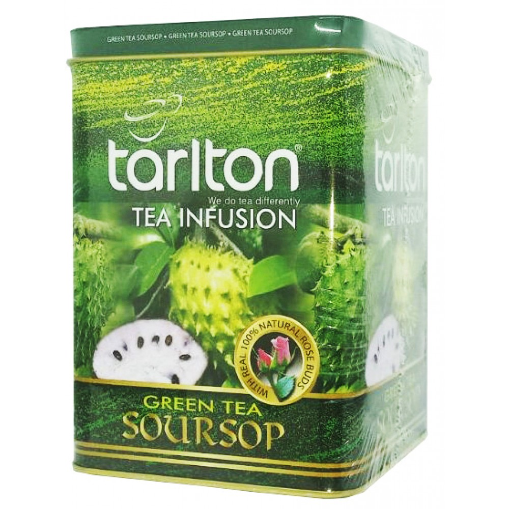 Зелений чай із саусепом Tarlton Green Soursop 250 грам у жерстяній банці