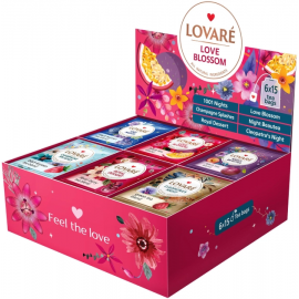 Колекція чаїв Lovare Love Blossom 90 пакетиків - 6 видів по 15 шт 
