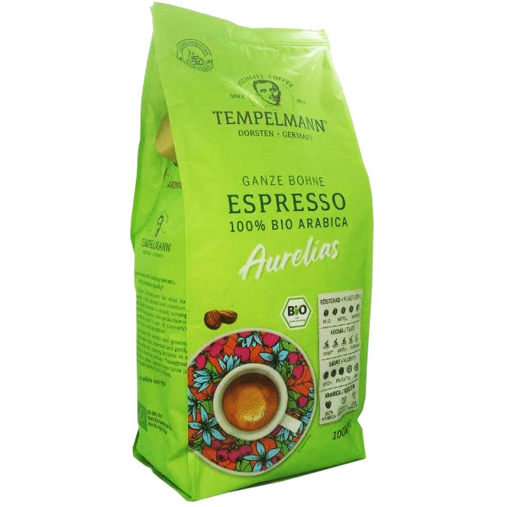 Кава Tempelmann Aurelias ESPRESSO в зернах 1 кілограм