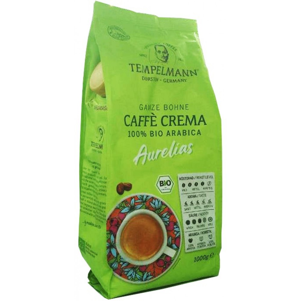 Кава Tempelmann Aurelias 100% біо арабіка зерно 1 кілограм