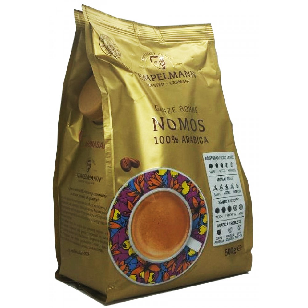 Кава Tempelmann Nomos Caffe Crema в зернах 500 грамів