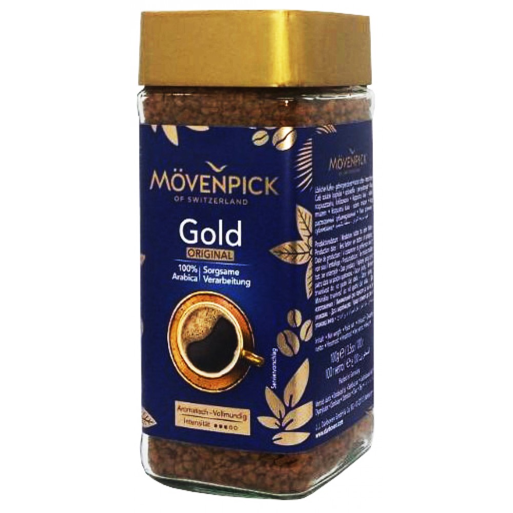Кава розчинна "Movenpick" Gold Original 100 грам скло банка.