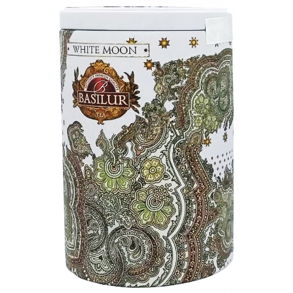 Чай зеленый Basilur White Moon 100 грамм в металлической банке