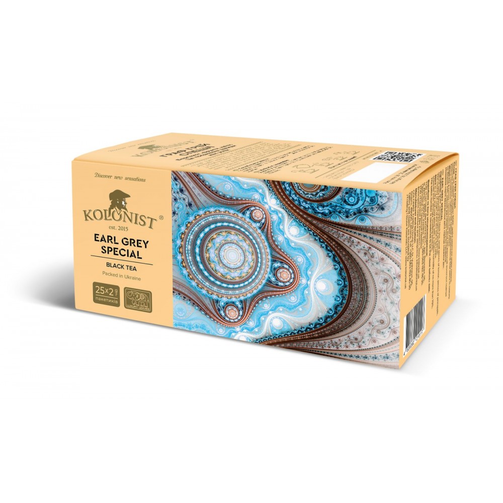 Чай Kolonist чорний Earl Grey Special 25 пакетів сашет